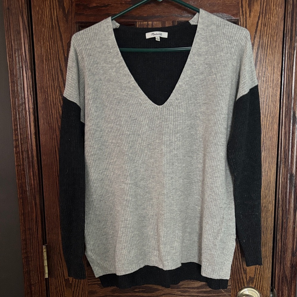 Madewell — Two-Toned Cable Sweater